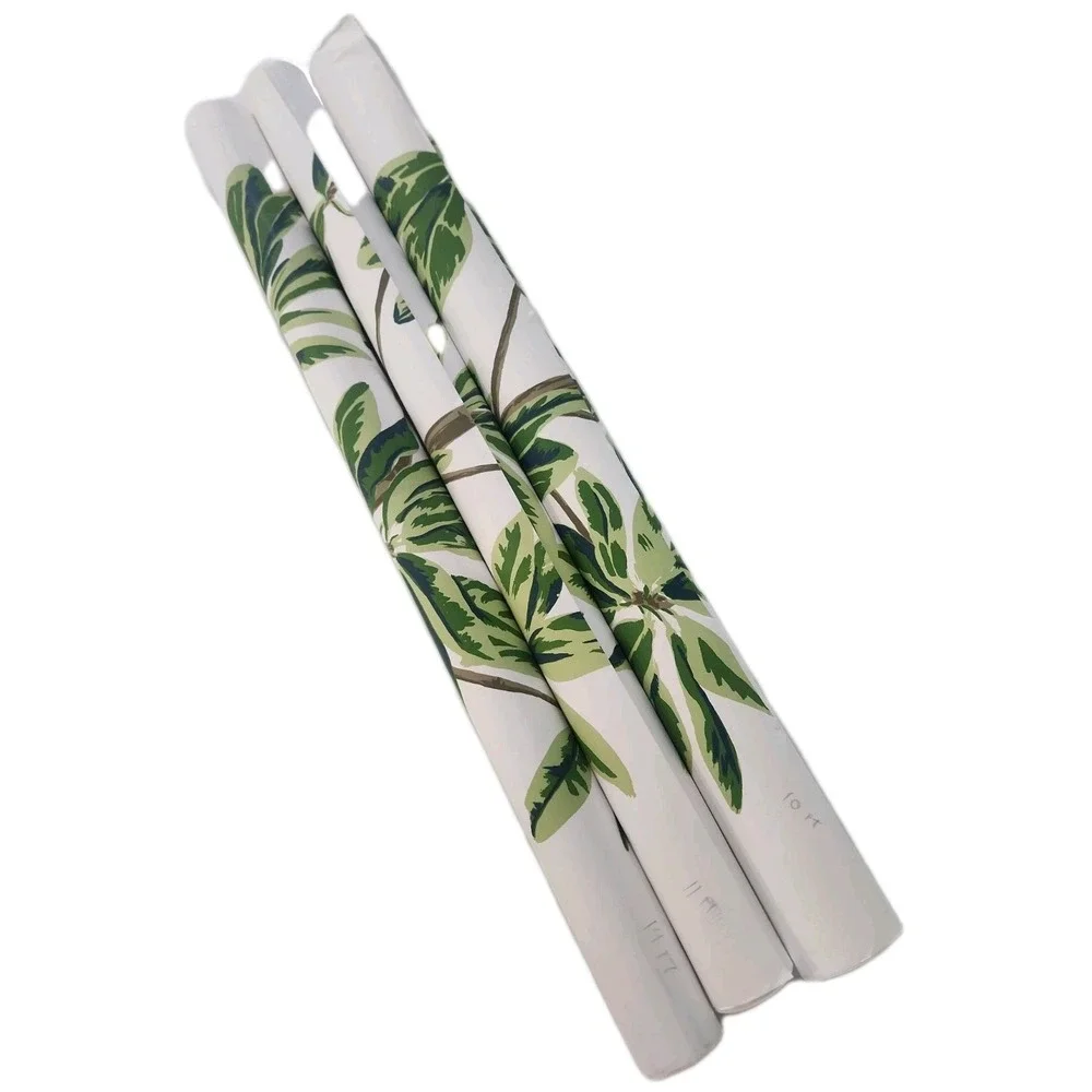 Thibault T45035 Mangrove Tree Green White Wallpaper Roll Ends Approx 35 Feet